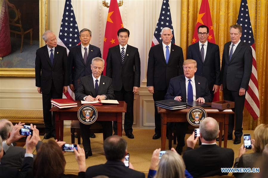 U.S.-WASHINGTON D.C.-CHINA-U.S. PHASE-ONE TRADE DEAL-SIGNING