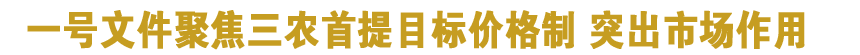 一號文件聚焦三農(nóng)首提目標(biāo)價(jià)格制 突出市場作用