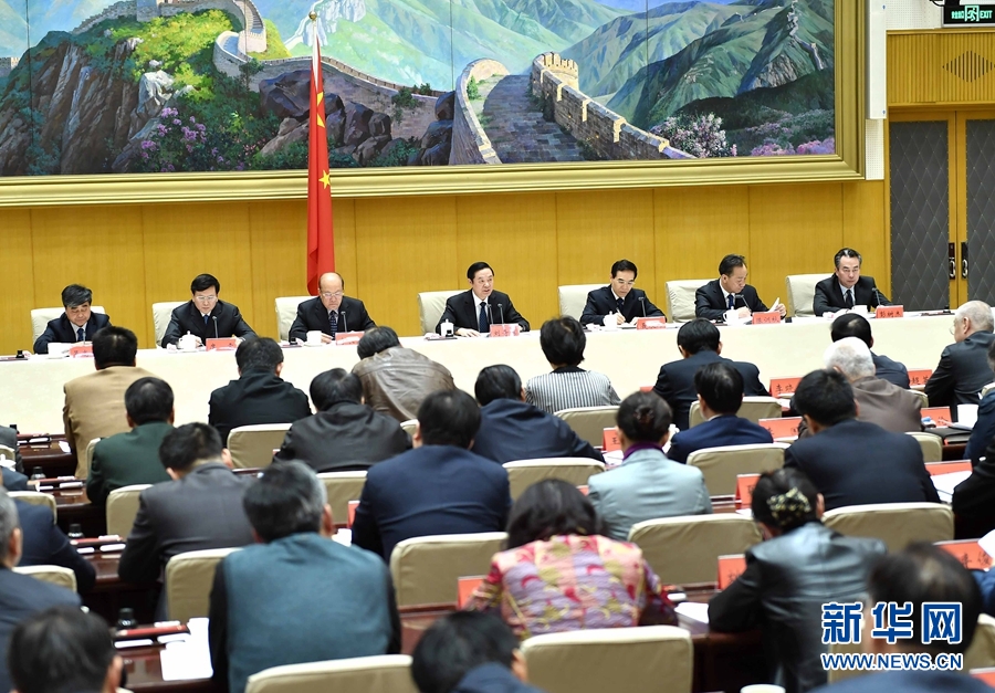 1月13日，中共中央政治局委員、中宣部部長(zhǎng)、全國(guó)&ldquo;掃黃打非&rdquo;工作小組組長(zhǎng)劉奇葆在北京出席第三十次全國(guó)&ldquo;掃黃打非&rdquo;工作電視電話會(huì)議。新華社記者 李濤 攝