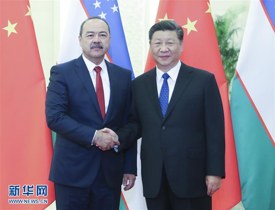 (XHDW)習近平會見烏茲別克斯坦總理阿里波夫