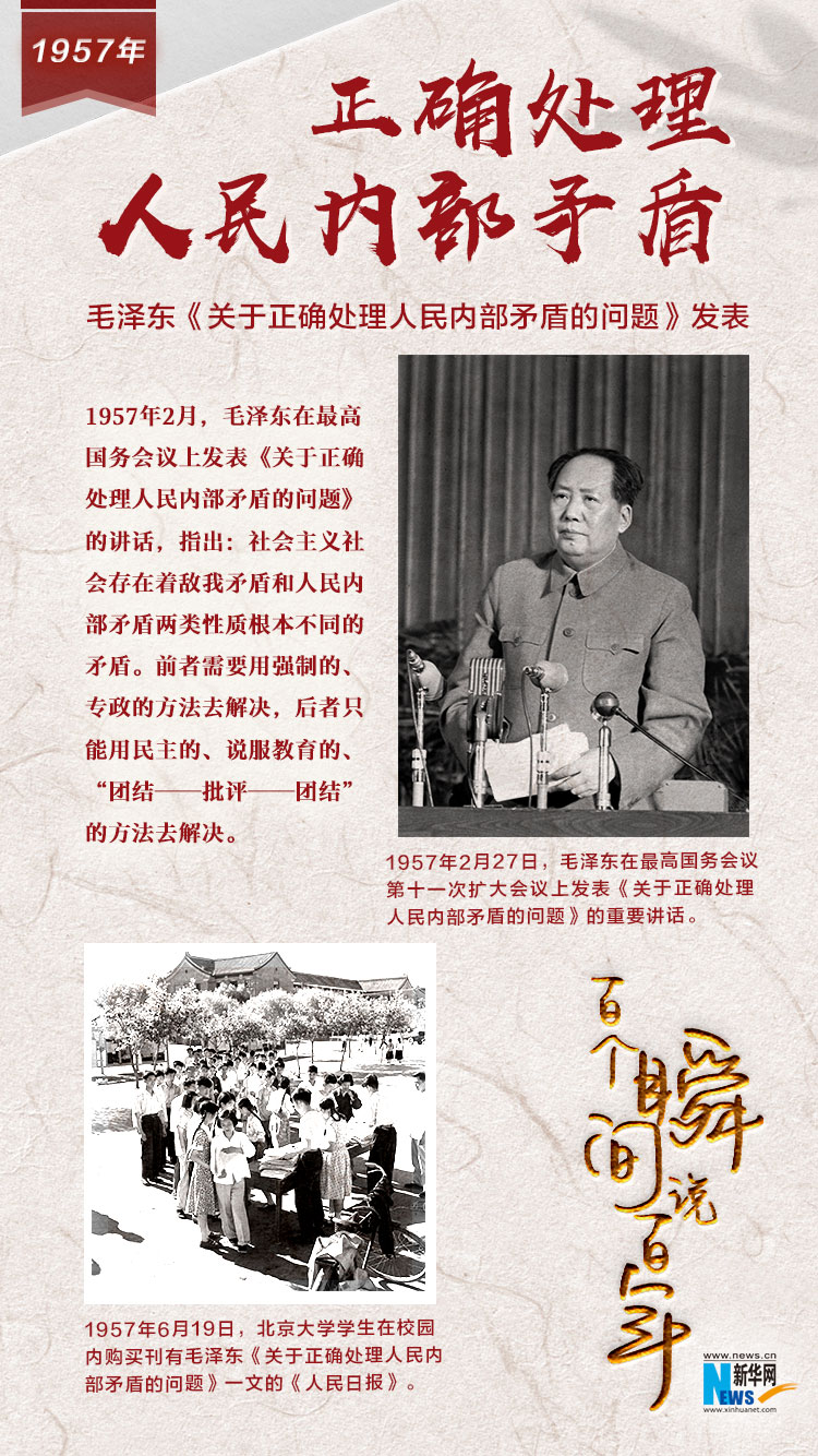 1957，正確處理人民內部矛盾
