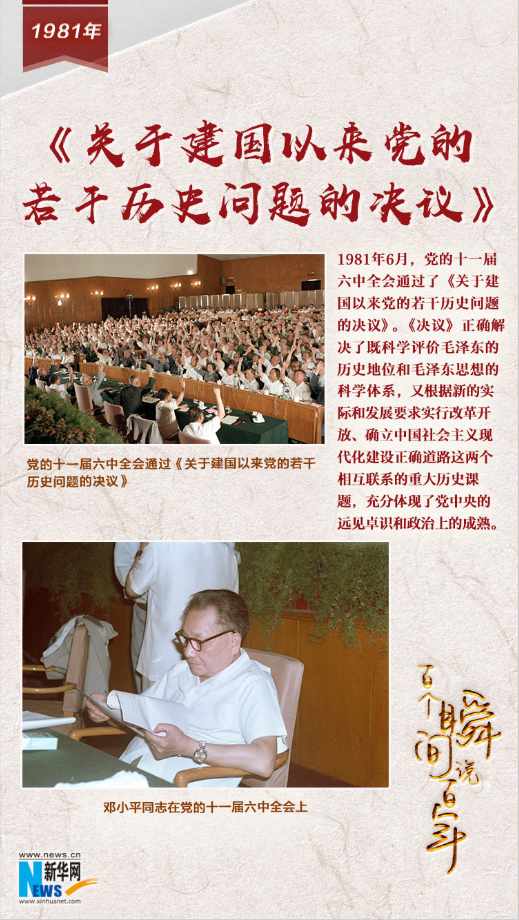 1981，《關于建國以來黨的若干歷史問題的決議》