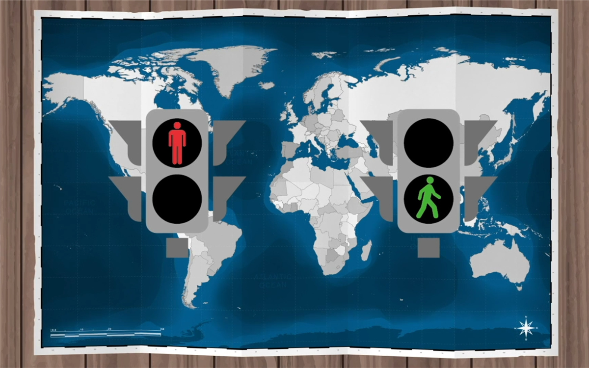 聯(lián)合國確定了紅燈停、綠燈行的規(guī)則