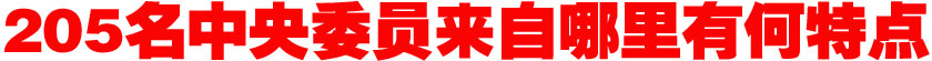 205名中央委員來自哪里？有何特點？