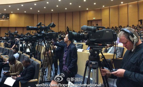 李克強即將在非盟總部發(fā)表演講，請柬&ldquo;一柬難求&rdquo;。圖片來源：&ldquo;新國際&rdquo;微博。