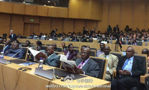 李克強即將在非盟總部發(fā)表演講，請柬&ldquo;一柬難求&rdquo;。圖片來源：&ldquo;新國際&rdquo;微博。