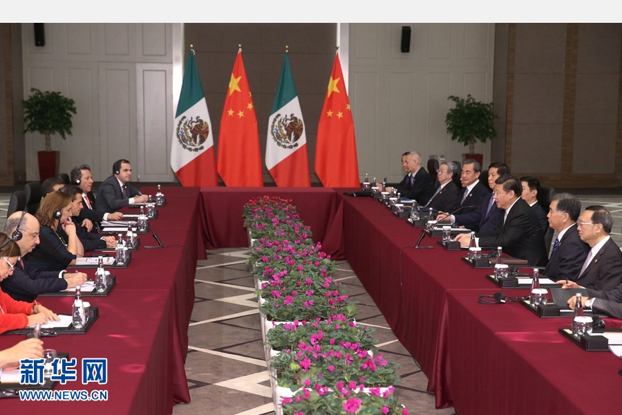 11月16日，國家主席習近平在土耳其安塔利亞會見墨西哥總統(tǒng)培尼亞。 新華社記者 馬占成 攝