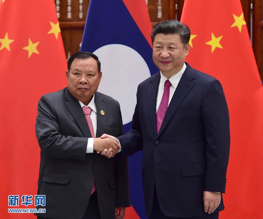 9月2日，國家主席習(xí)近平在杭州會見老撾國家主席本揚。新華社記者張鐸攝