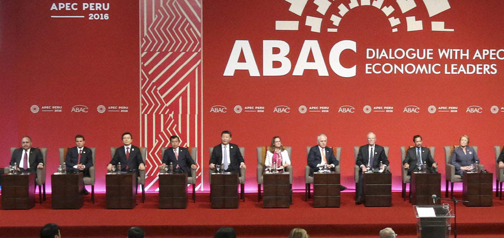 習近平出席亞太經(jīng)合組織領導人同工商咨詢理事會代表對話會