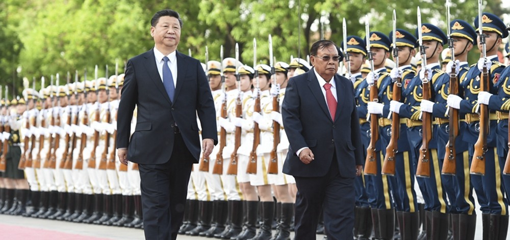 資料圖：習近平同老撾人民革命黨中央總書記、國家主席本揚舉行會談