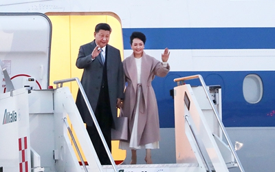 習(xí)近平抵達(dá)羅馬 開始對意大利共和國進行國事訪問