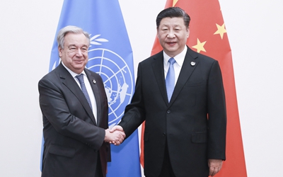 習(xí)近平會(huì)見(jiàn)聯(lián)合國(guó)秘書長(zhǎng)